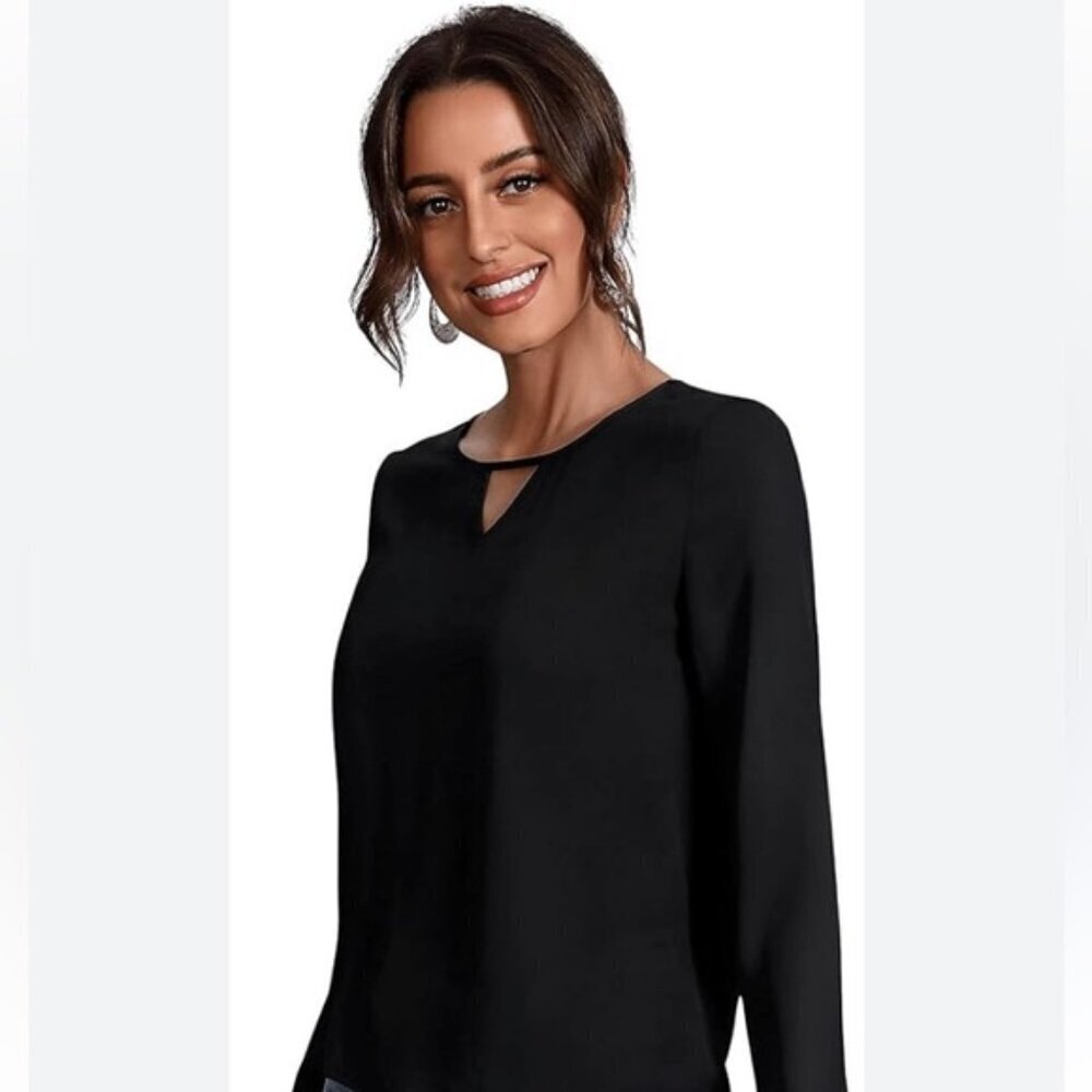 Liz Lange Black Long Sleeve Blouse Size XL